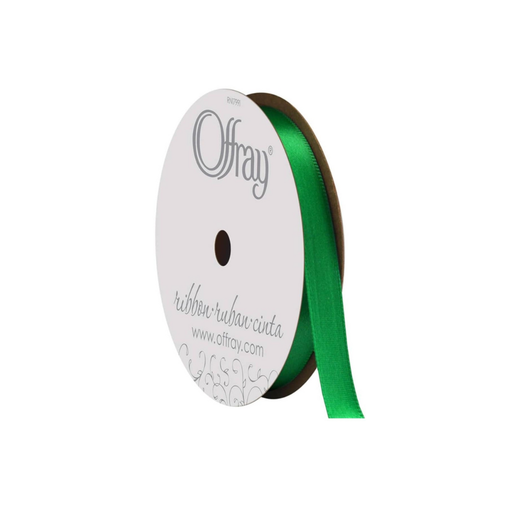 Green Satin Ribbon 5/8