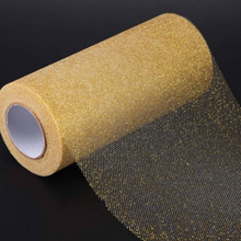 Load image into Gallery viewer, Gold glitter tulle (25yds)
