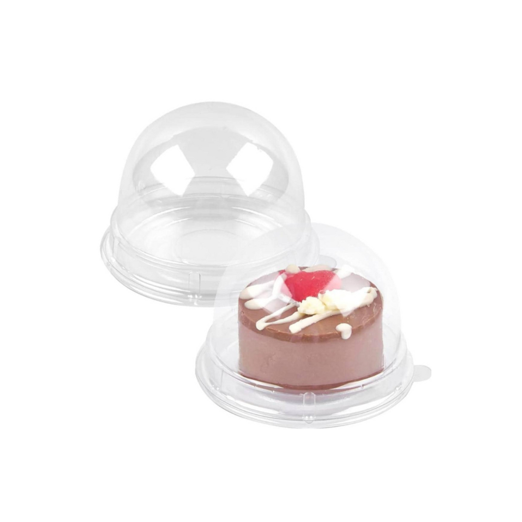 Mini dessert container w/chrome lid